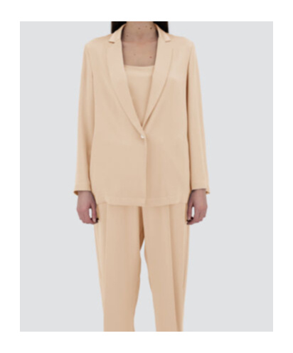Herno Resort Blazer In Satin Effect In Nude