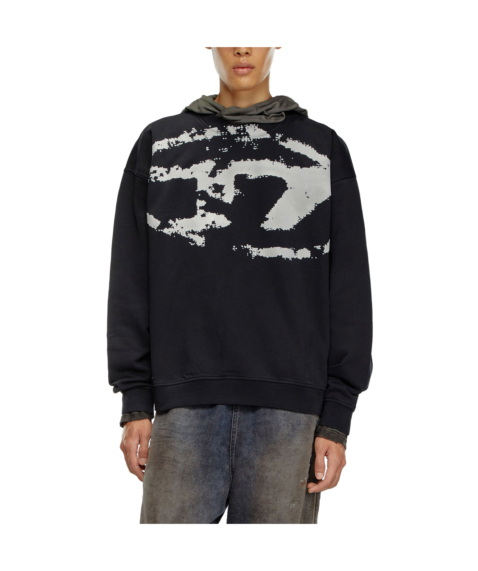 Diesel Fleece Sweatshirt With F In Black