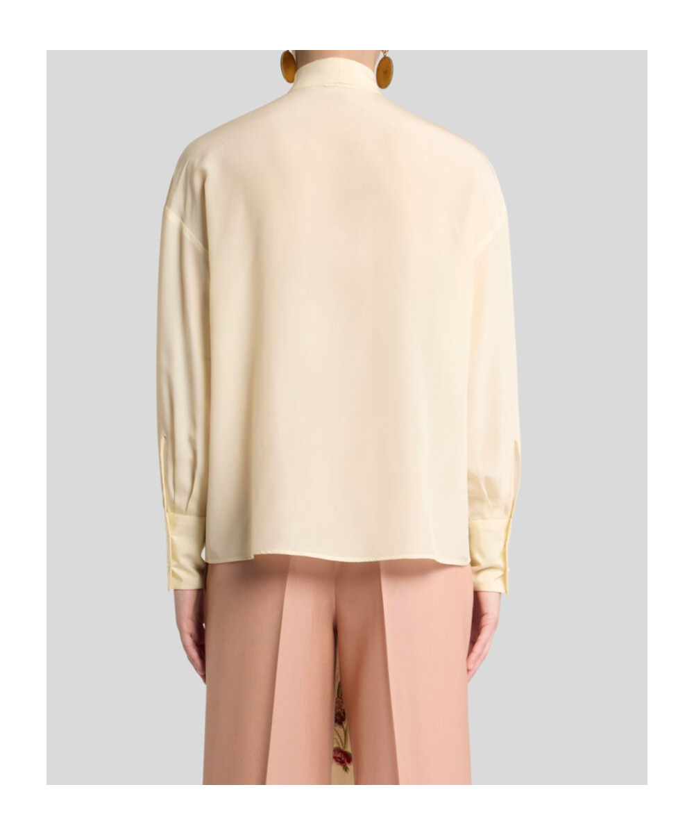 Etro Silk Blouse With Placed Print In Neutral