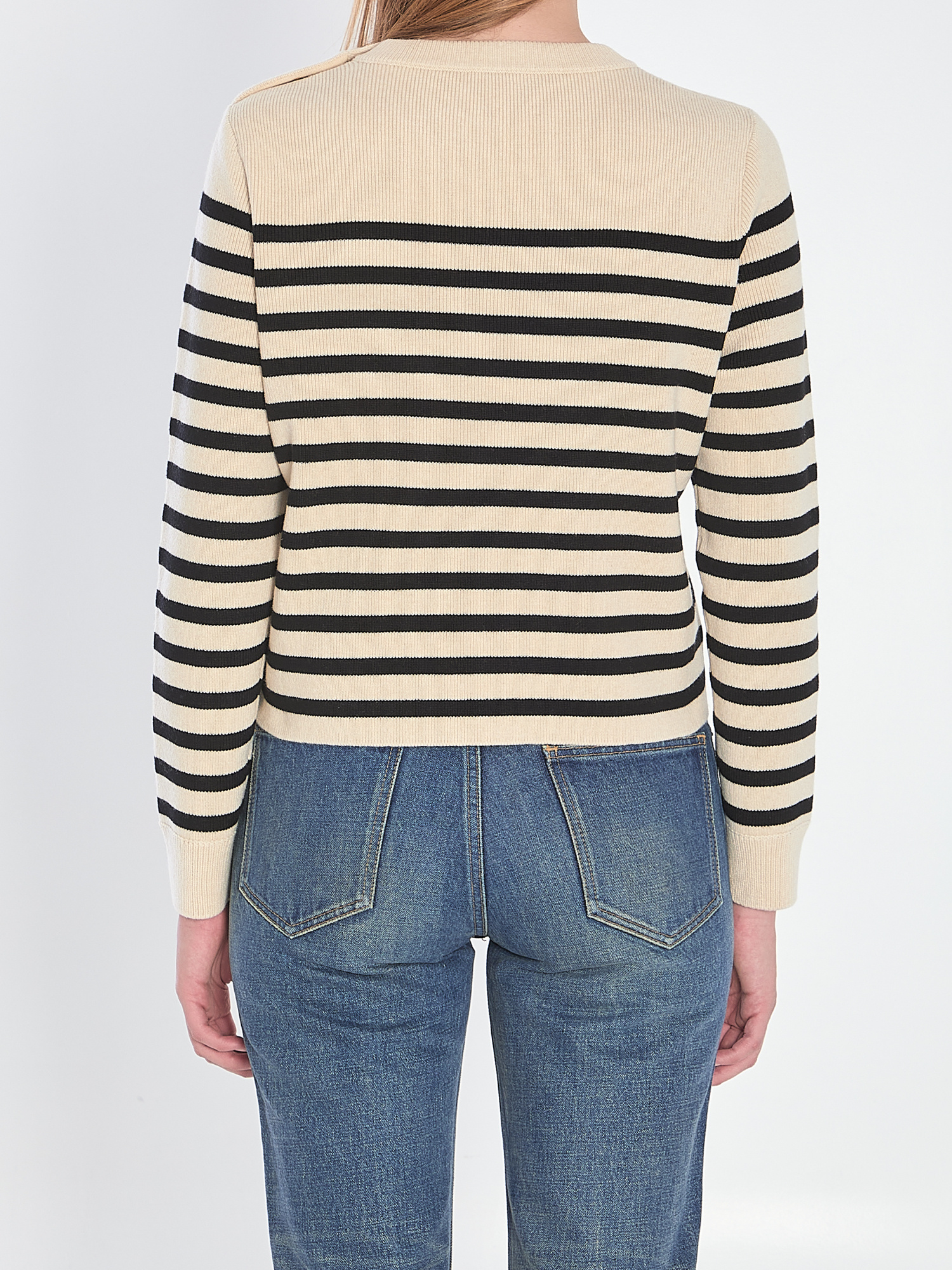 Celine Women Triomphe Cashmere And Wool Sweater