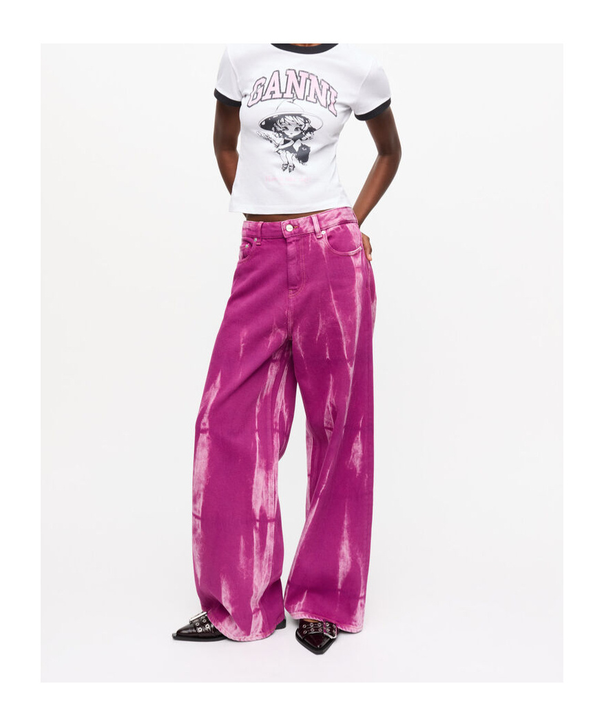 Ganni Overdyed Purple Heavy Denim Marri Jeans In Purple