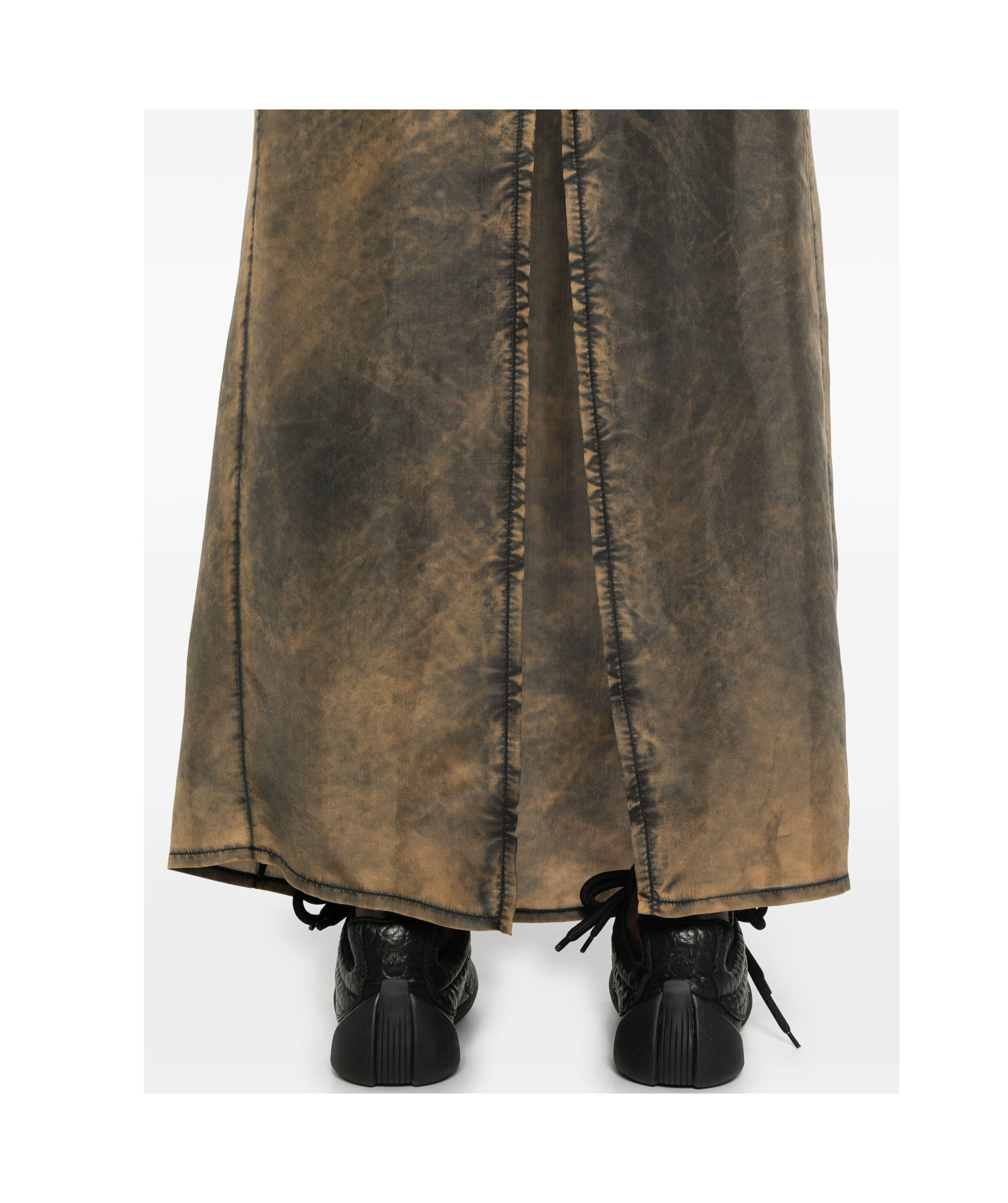 Shop Mm6 Maison Margiela Silk Midi Skirt In Brown