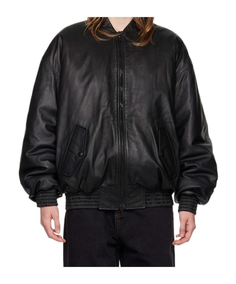 WARDROBE.NYC ZIPPERED LONG-SLEEVED LEATHER JACKET