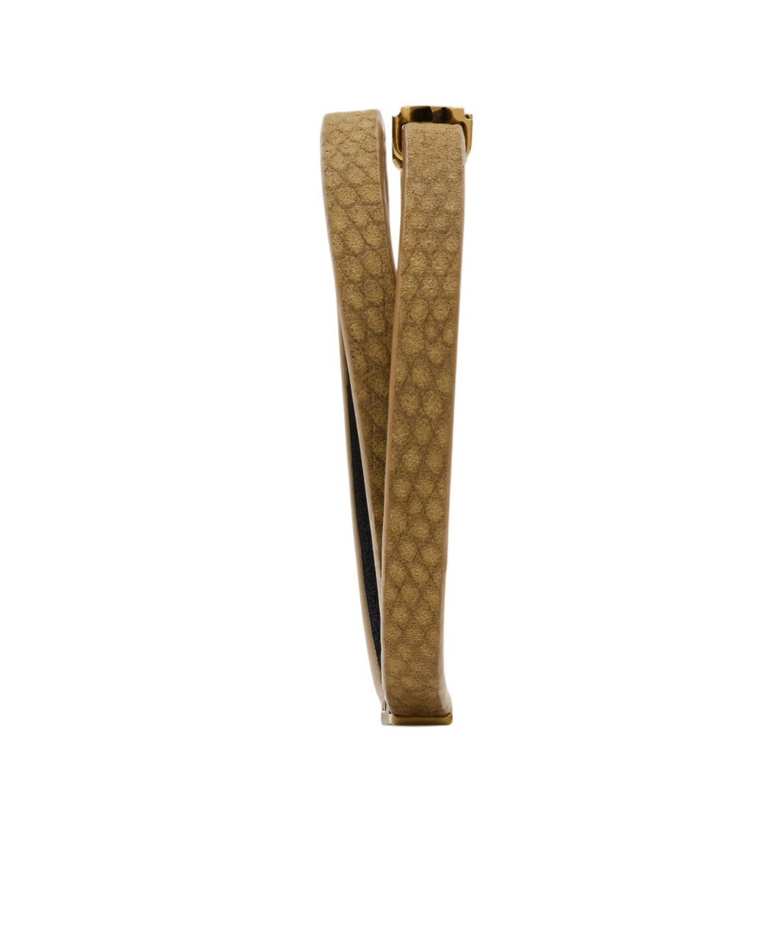 Saint Laurent Cassandre Lizard-effect Leather Wrap Bracelet In Yellow