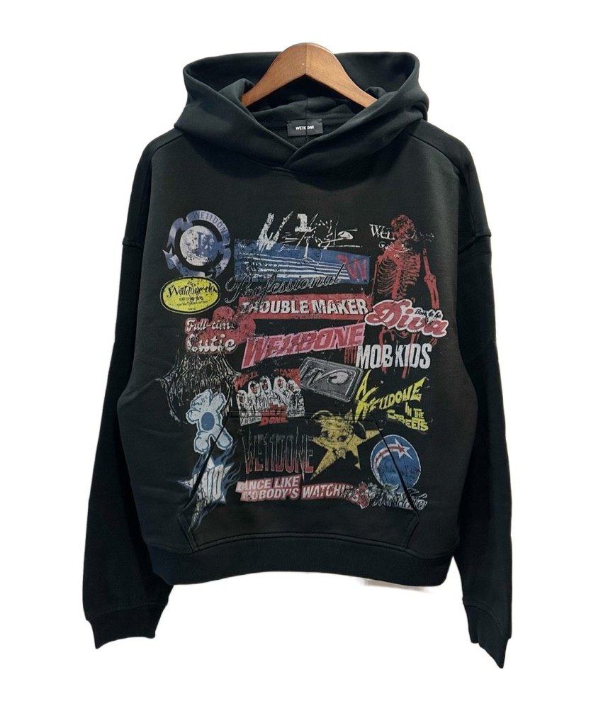 We11 Done Pieces Hooded Hoodie In Black