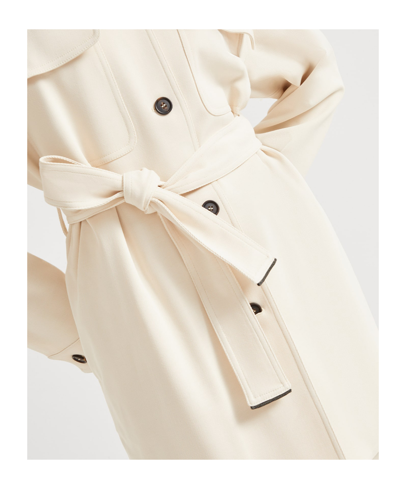 Brunello Cucinelli Belted Jacket In Neutral