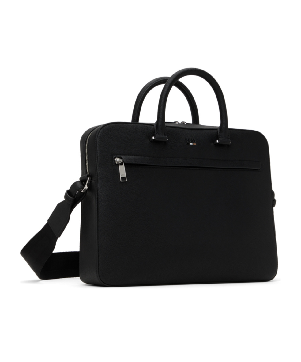 Hugo Boss Black Ray S Doc Single-compartment Polyurethane Briefcase In Black