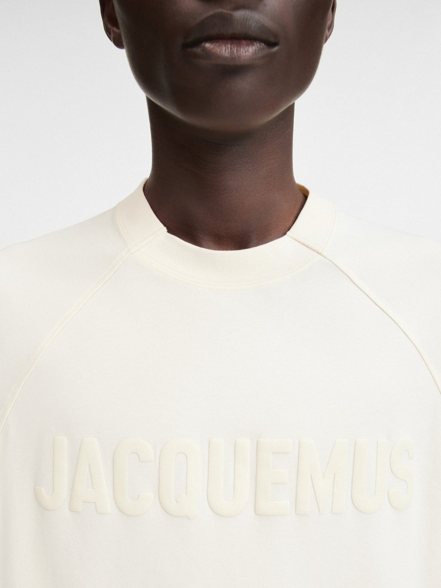 Shop Jacquemus Le Tshirt Typo Crewneck T-shirt In White