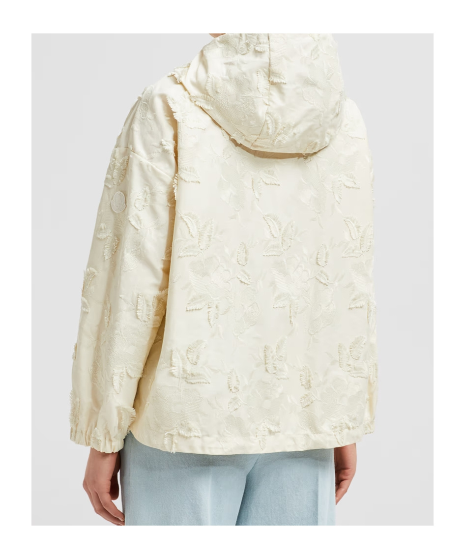 Moncler Charmeil Hooded Jacket In Ivory White