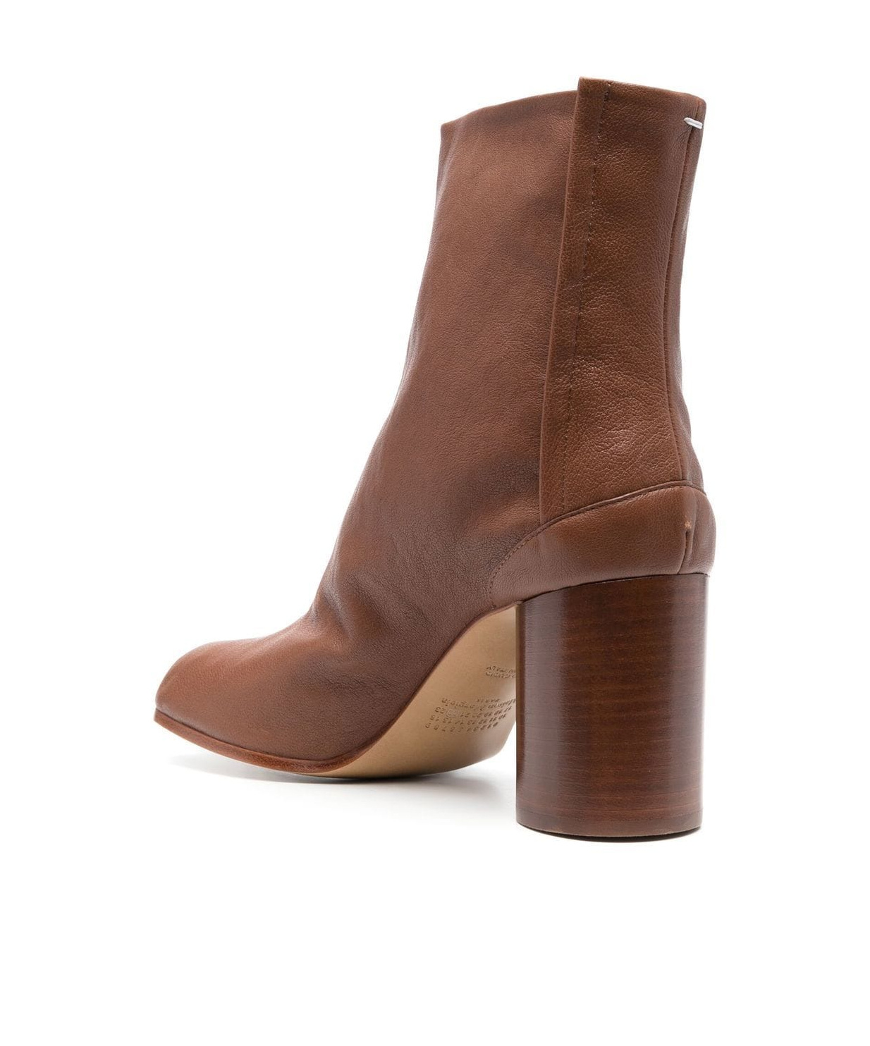 Maison Margiela 'tabi' Brown High Heel Ankle Boots In Brown