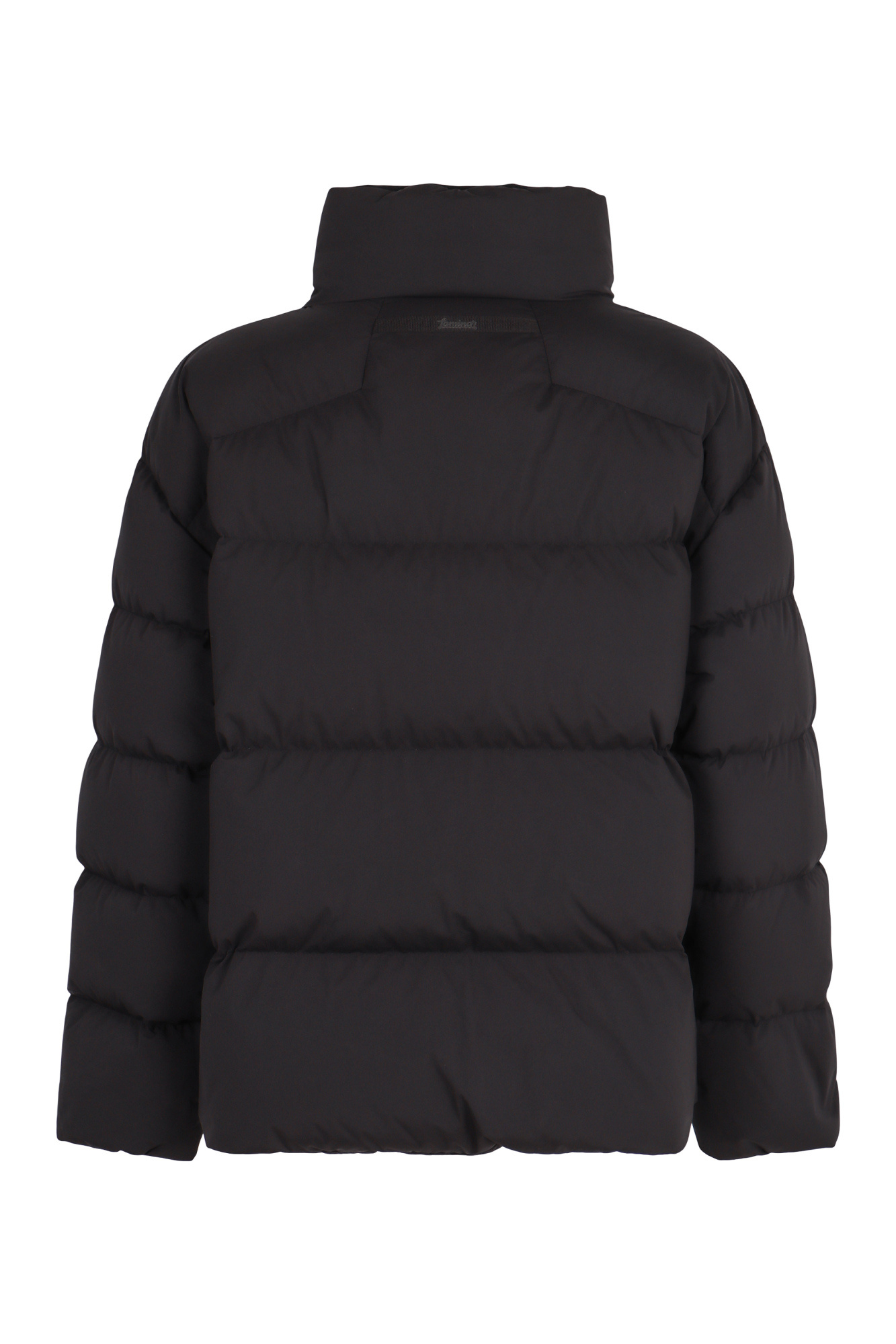 Herno Belted High Neck Puffer Jacket In Black