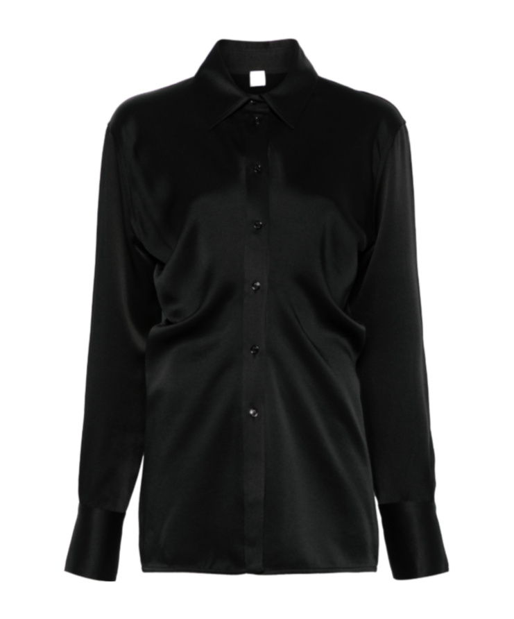 Totême Slouch Satin Shirt In Black