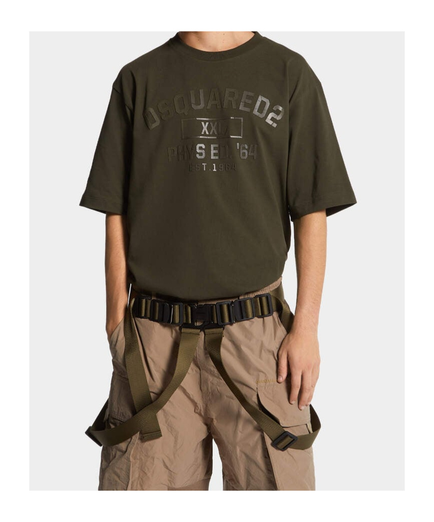 Dsquared2 Phys Ed T-shirt In Dark Green Cotton In Green