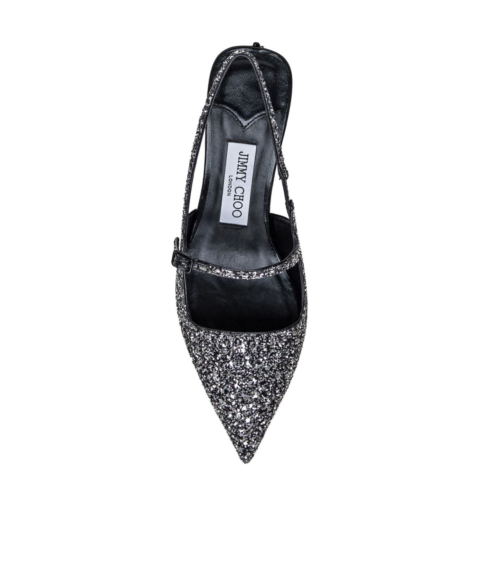 Jimmy Choo Sparkling 45mm Pointed Toe Slingback Pumps In Black