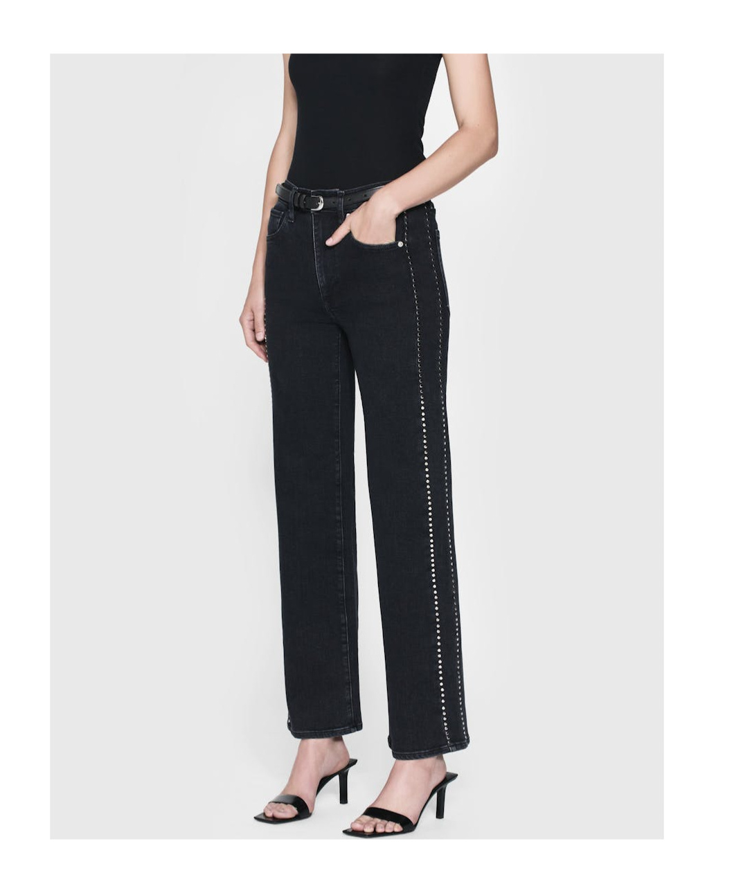 Frame Belt-loop Jeans In Black