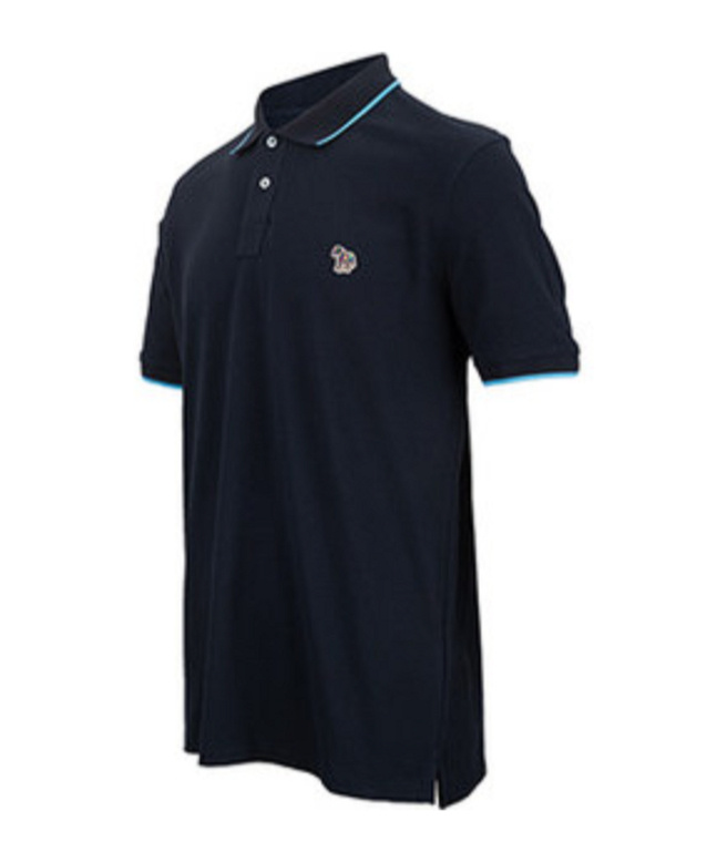 Paul Smith Logo Pattern Polo Shirt In Black