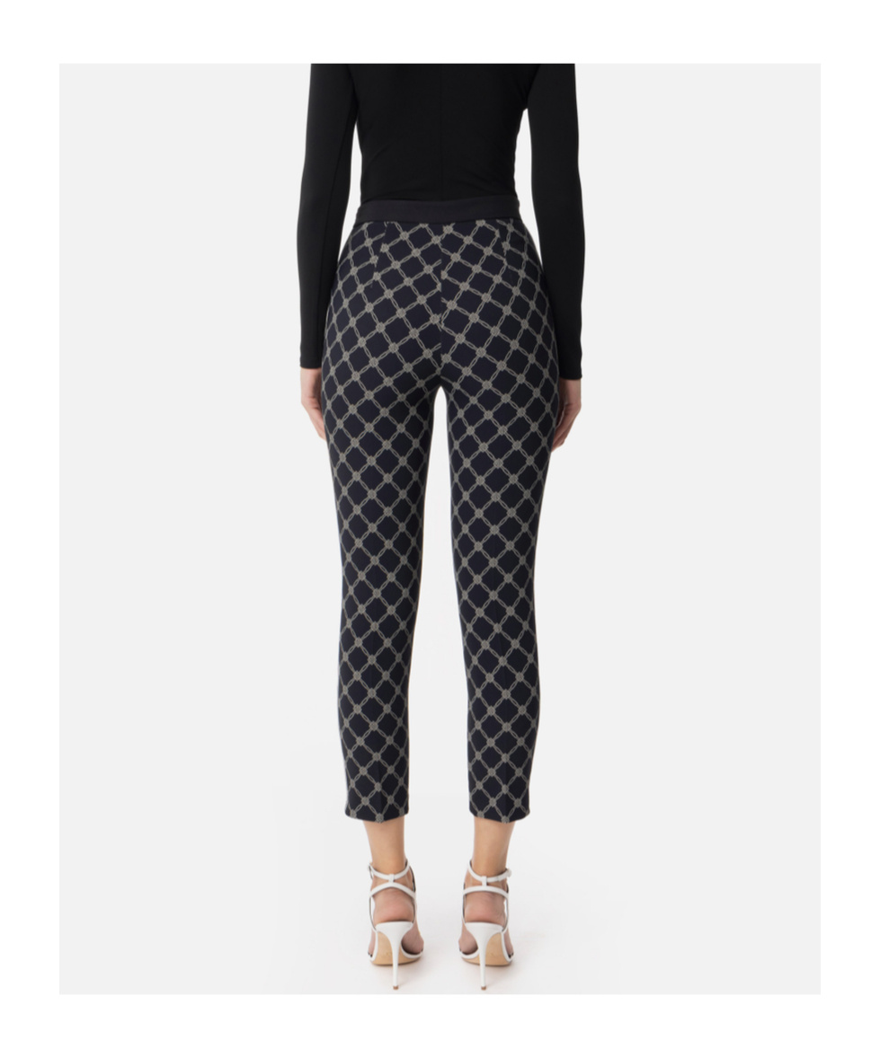 Elisabetta Franchi Diamond Printed Crêpe Trousers