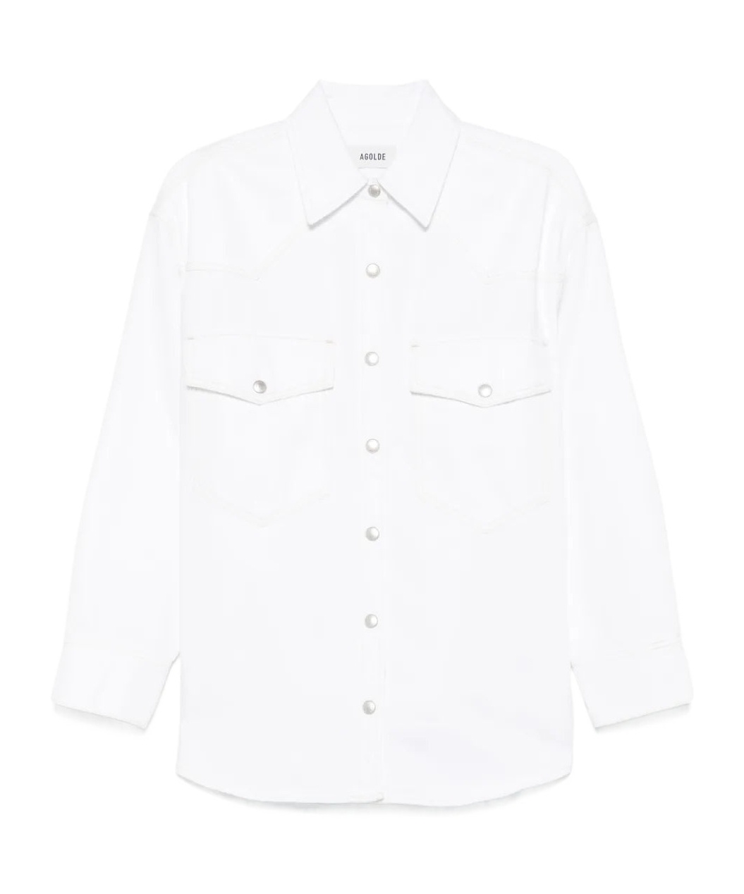 Agolde Button-down Long Sleeve Shirt In White