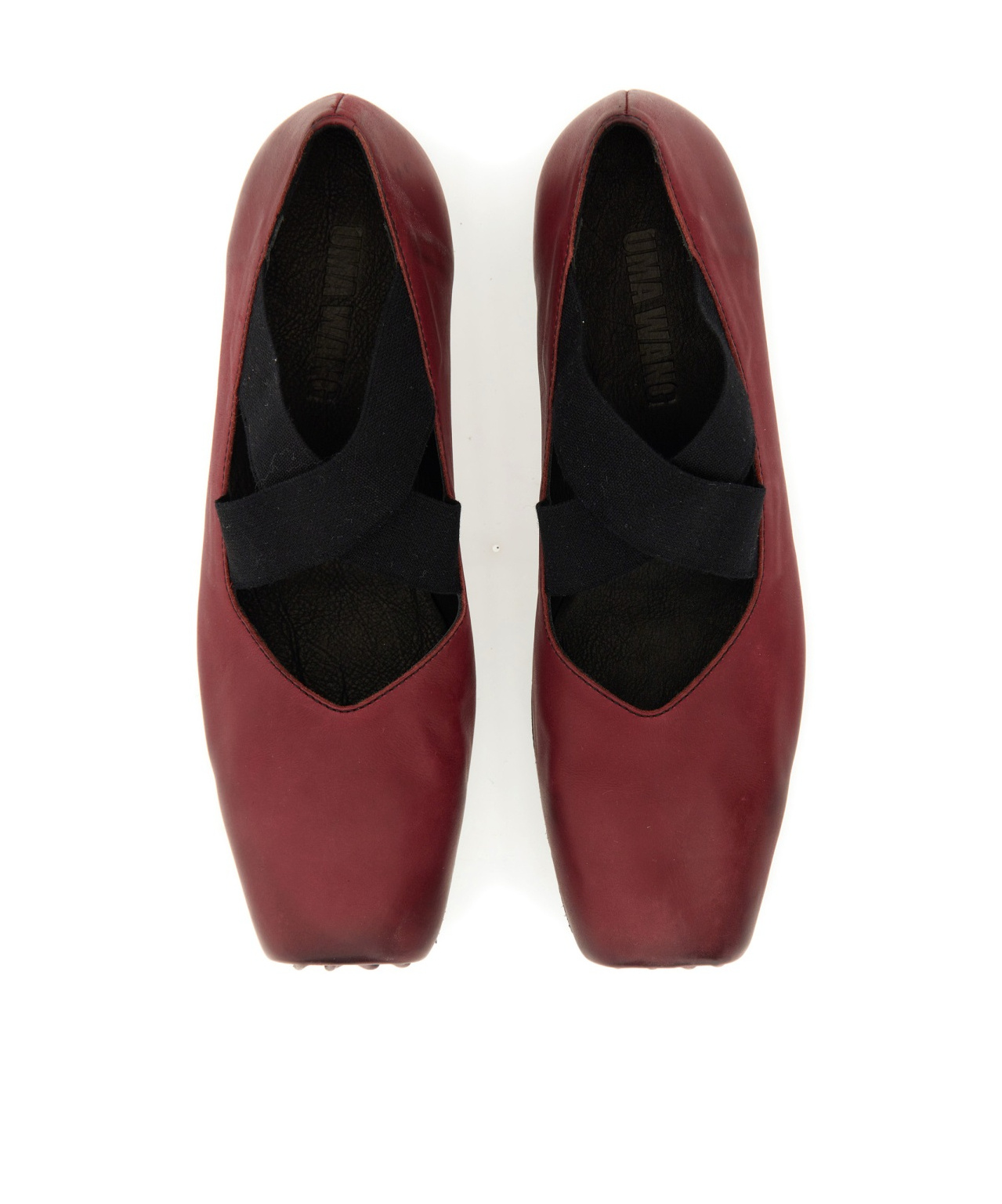 Uma Wang Deep Red Carbon Fiber Flats In Brown