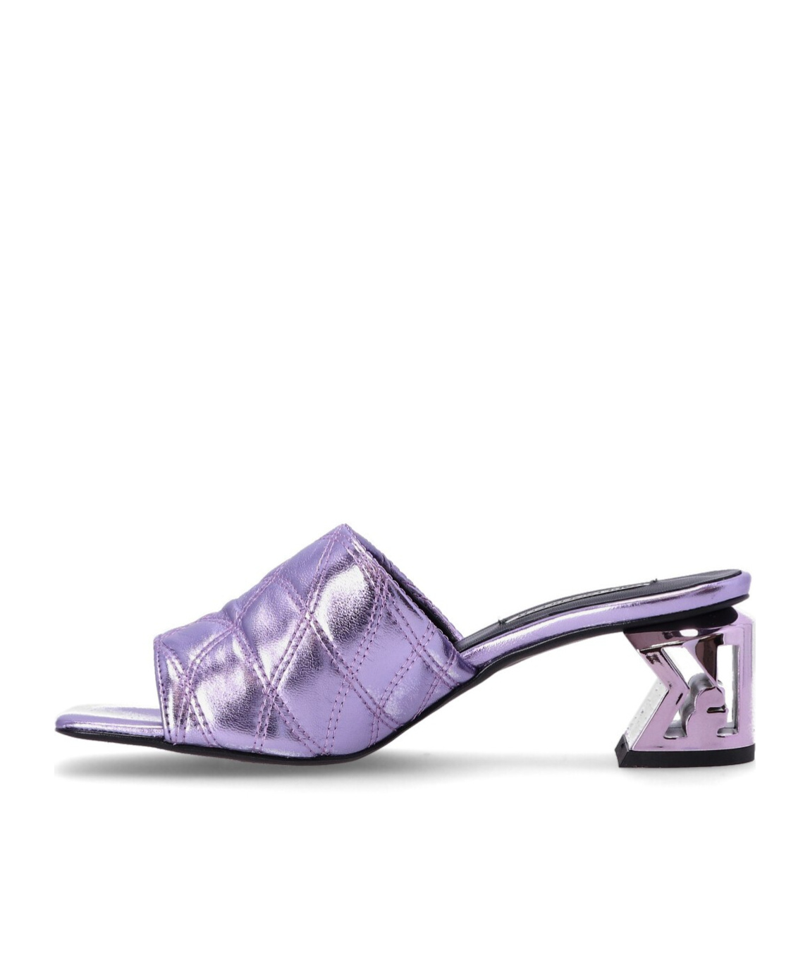 Karl Lagerfeld Square-headed High-heeled Sandals In Purple