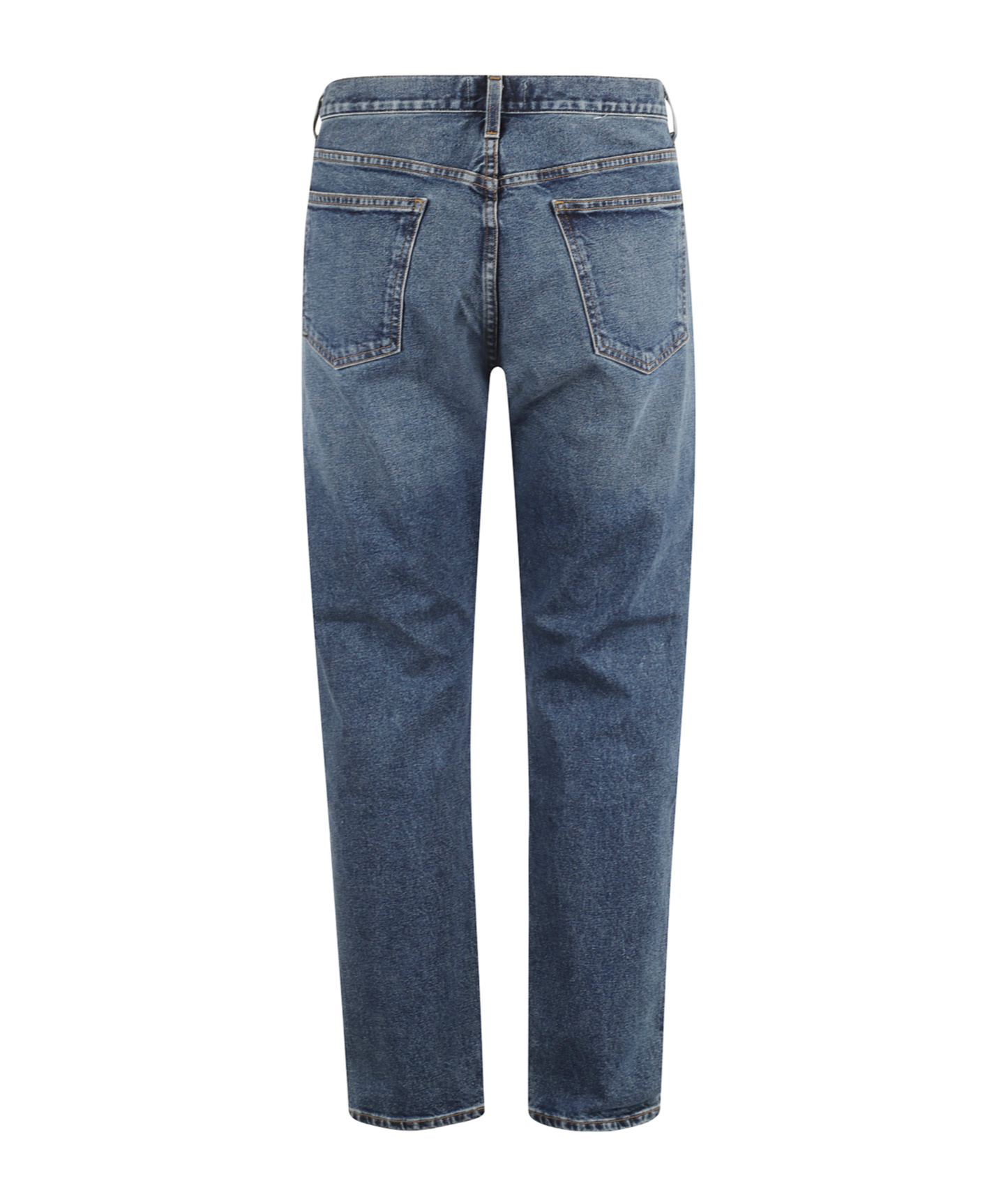 Agolde Relaxed Fit Faded Denim Trousers With Pockets In Blue