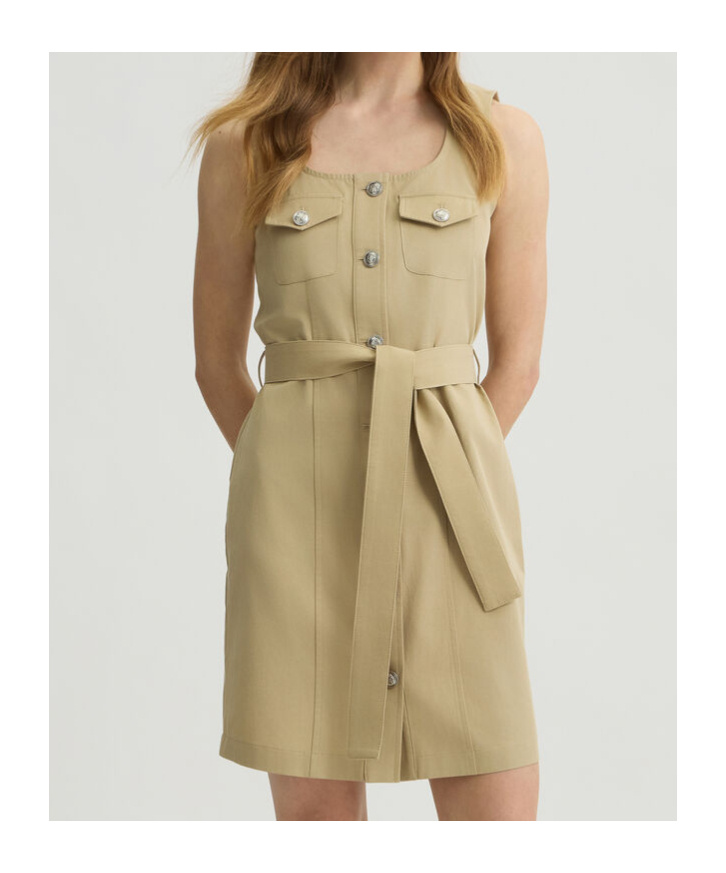 Liu •jo Cotton-blend Dress In Neutral