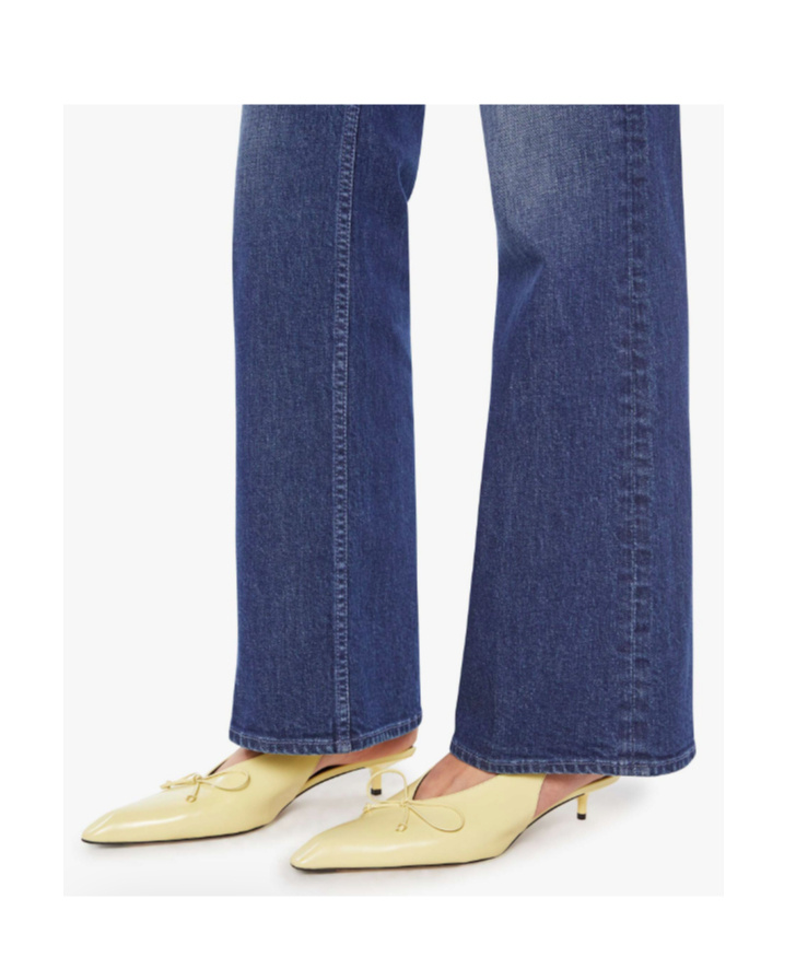 Mother The Bookie Sneak Bootcut Jeans In Blue