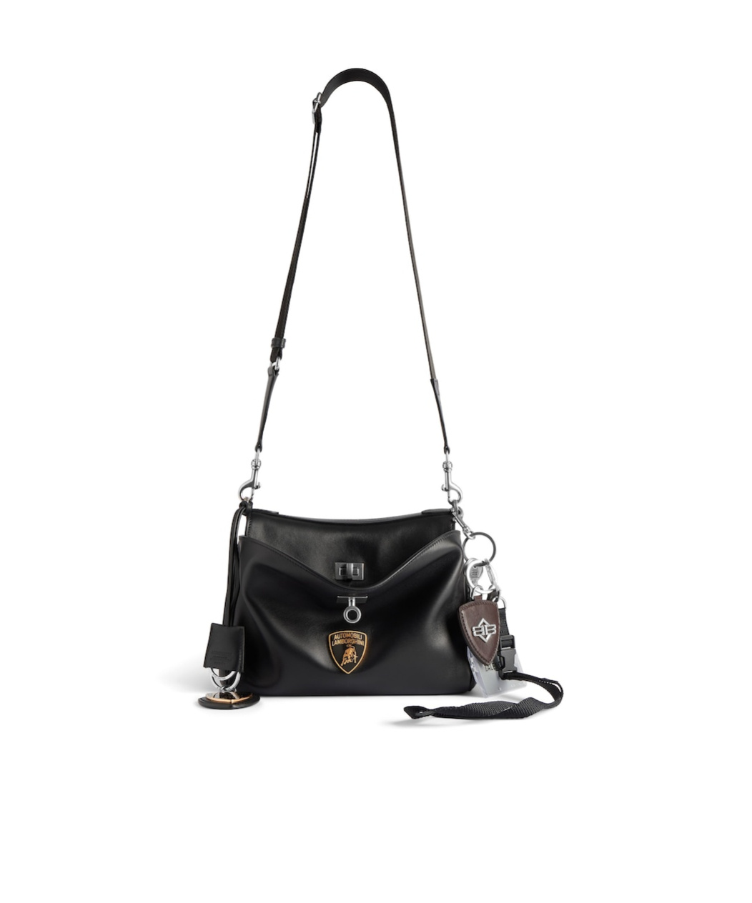 Balenciaga Black Leather Lamborghini Rodeo Shoulder Bag In Black