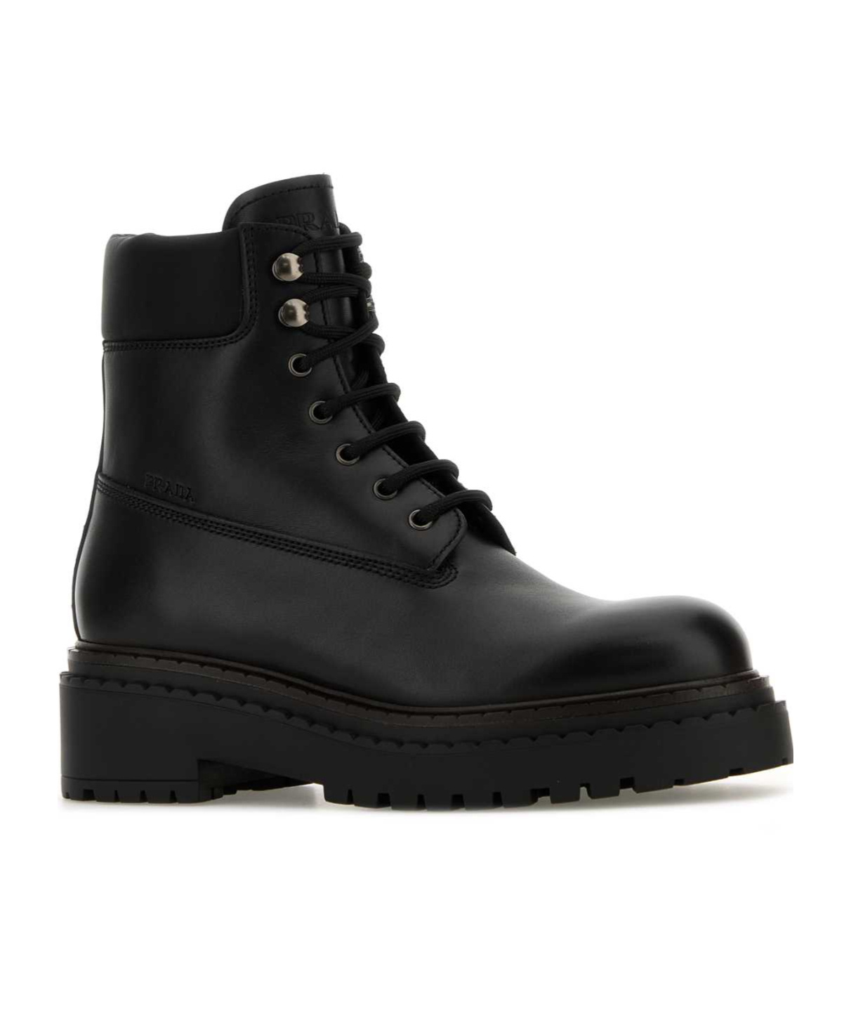 Prada Lacing Short Boots In Black