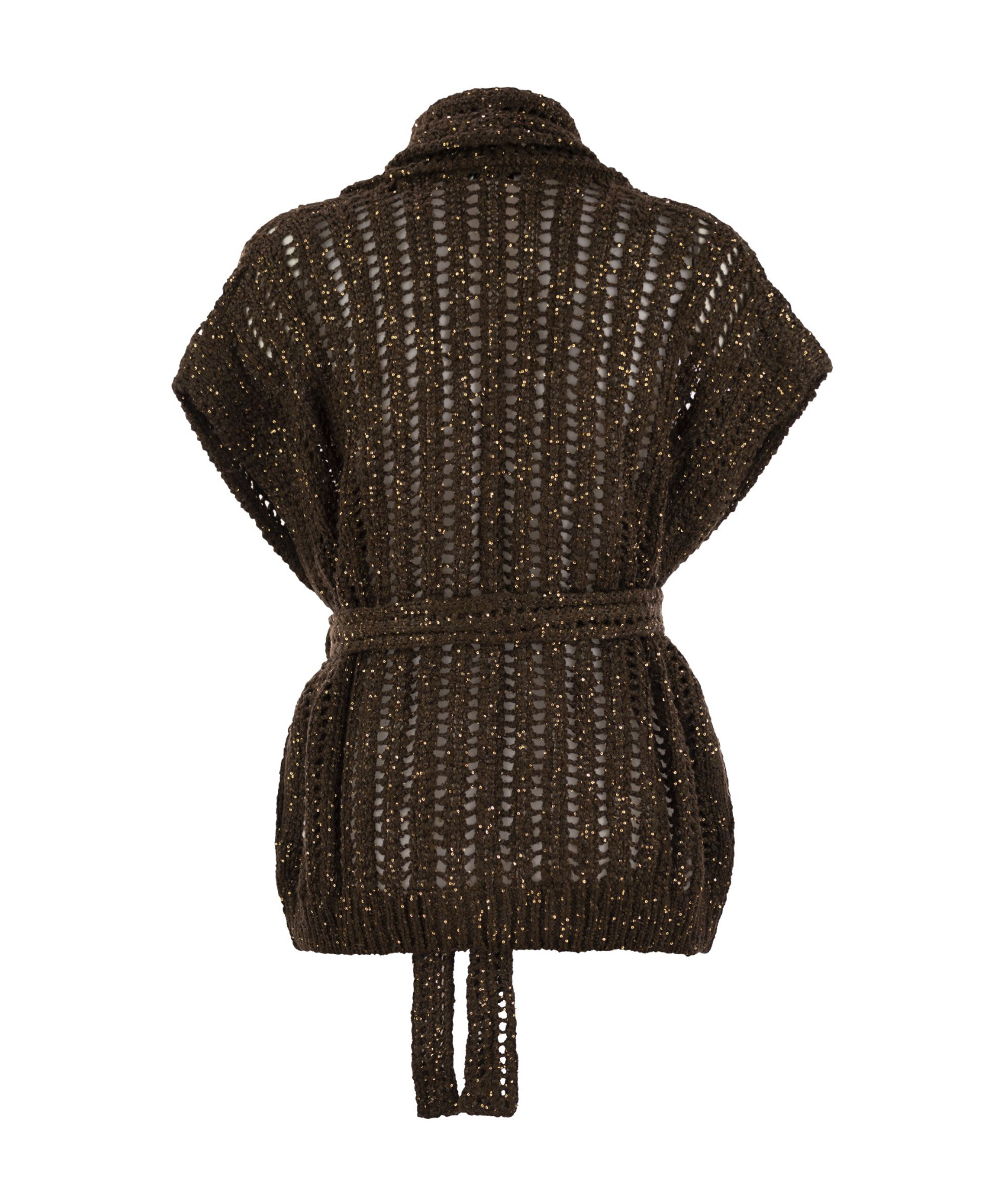 Brunello Cucinelli Women's Dazzling Silk And Linen Perforated Rib Cardigan In Black