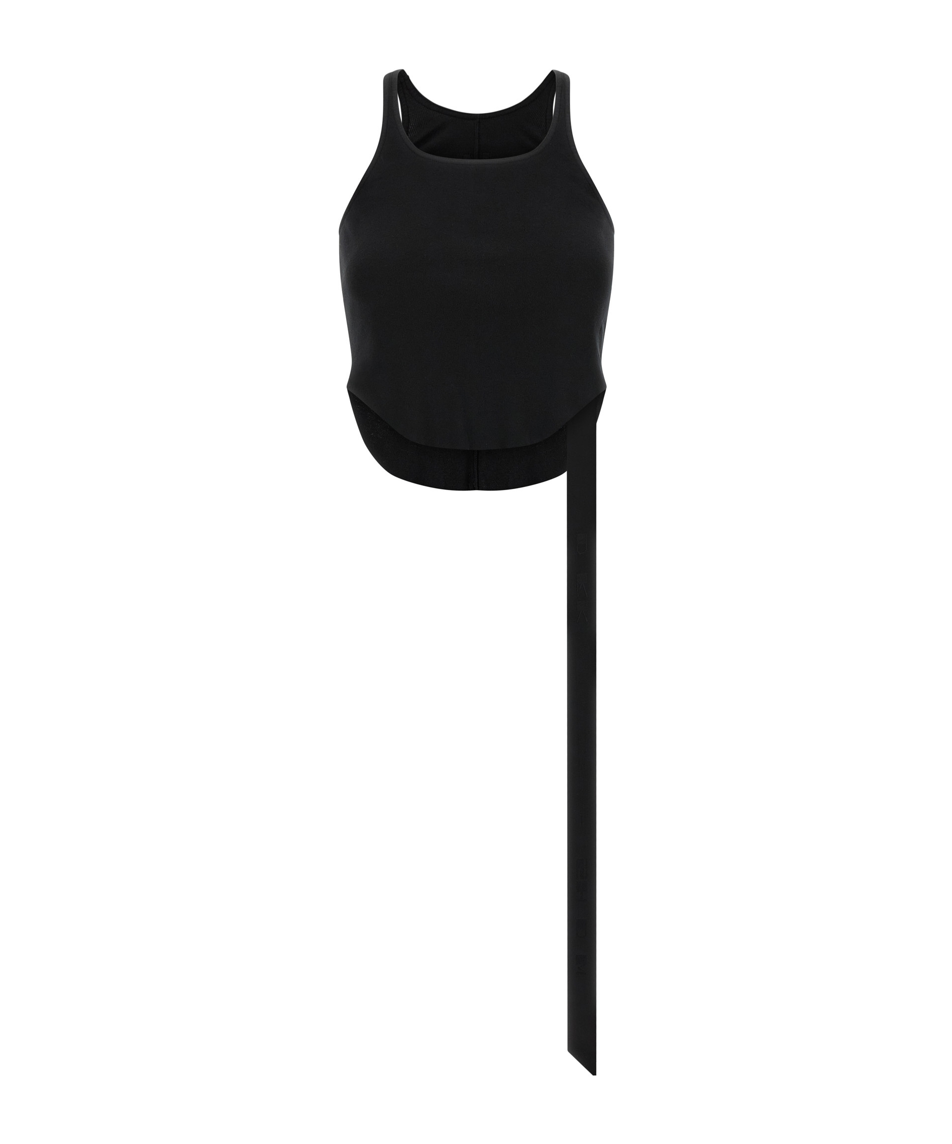 Rick Owens Drkshdw Tank Top With Asymmetric Hem And Scoop Neck In Black