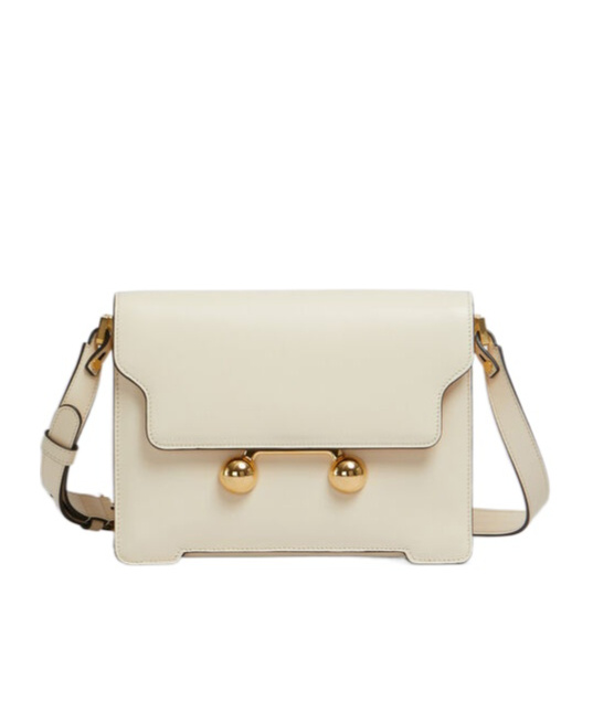 Marni Womens Shell Trunkaroo Branded-hardware Leather Shoulder Bag In Nude