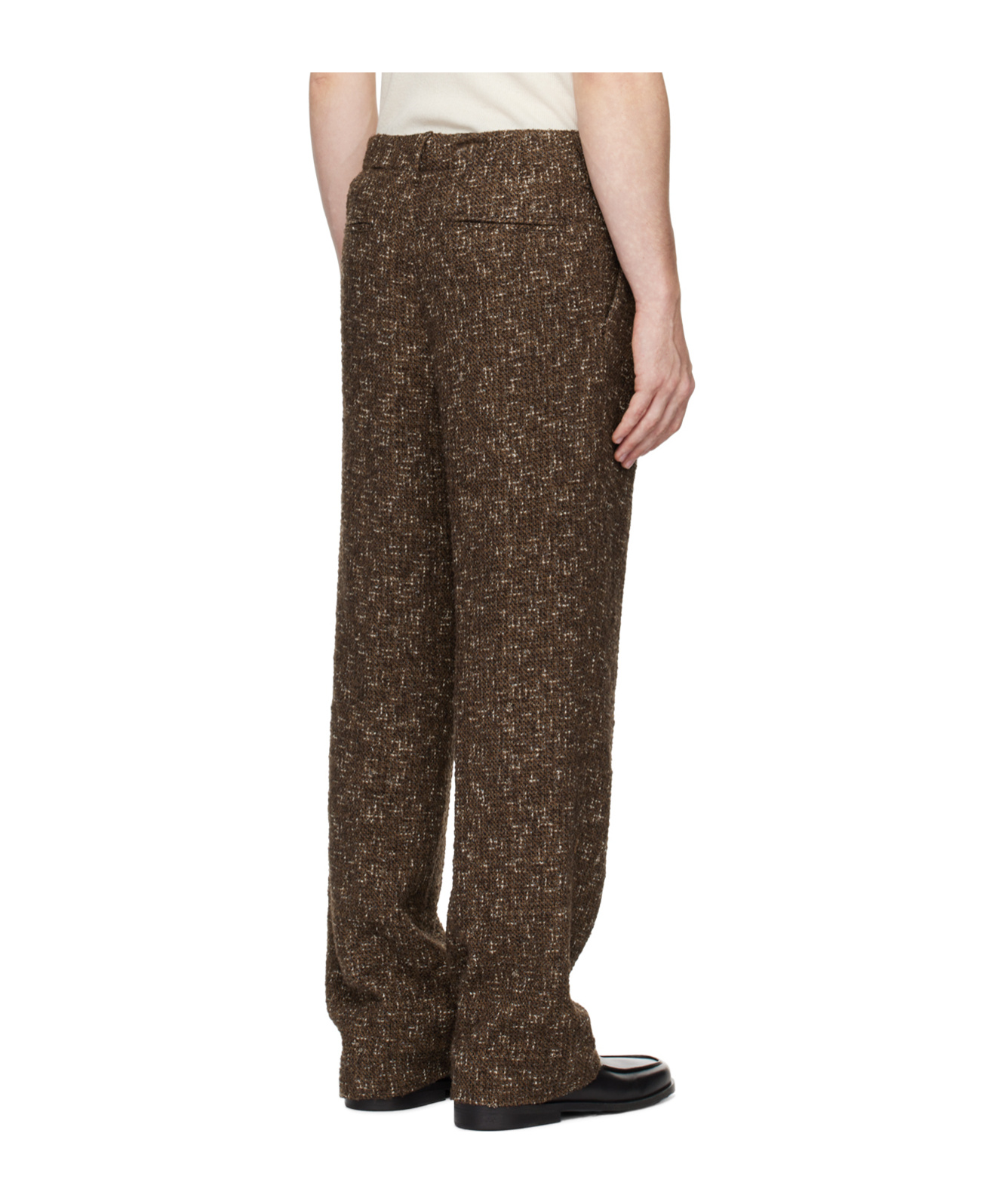 Auralee Brown Homespun Tweed Trousers In Multicolor