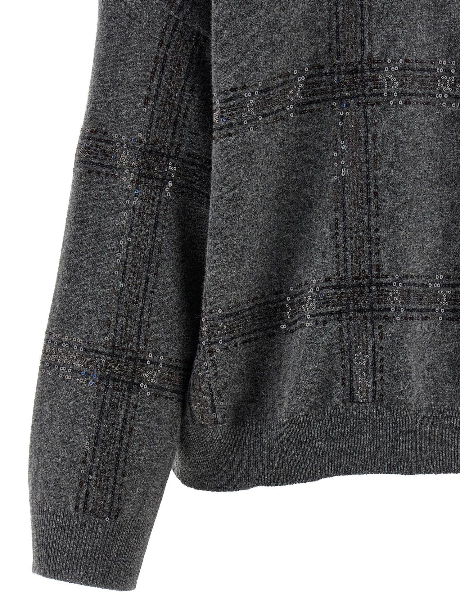 Brunello Cucinelli Turtle-neck Sweater Sweaters And Cardigans Gray In Black