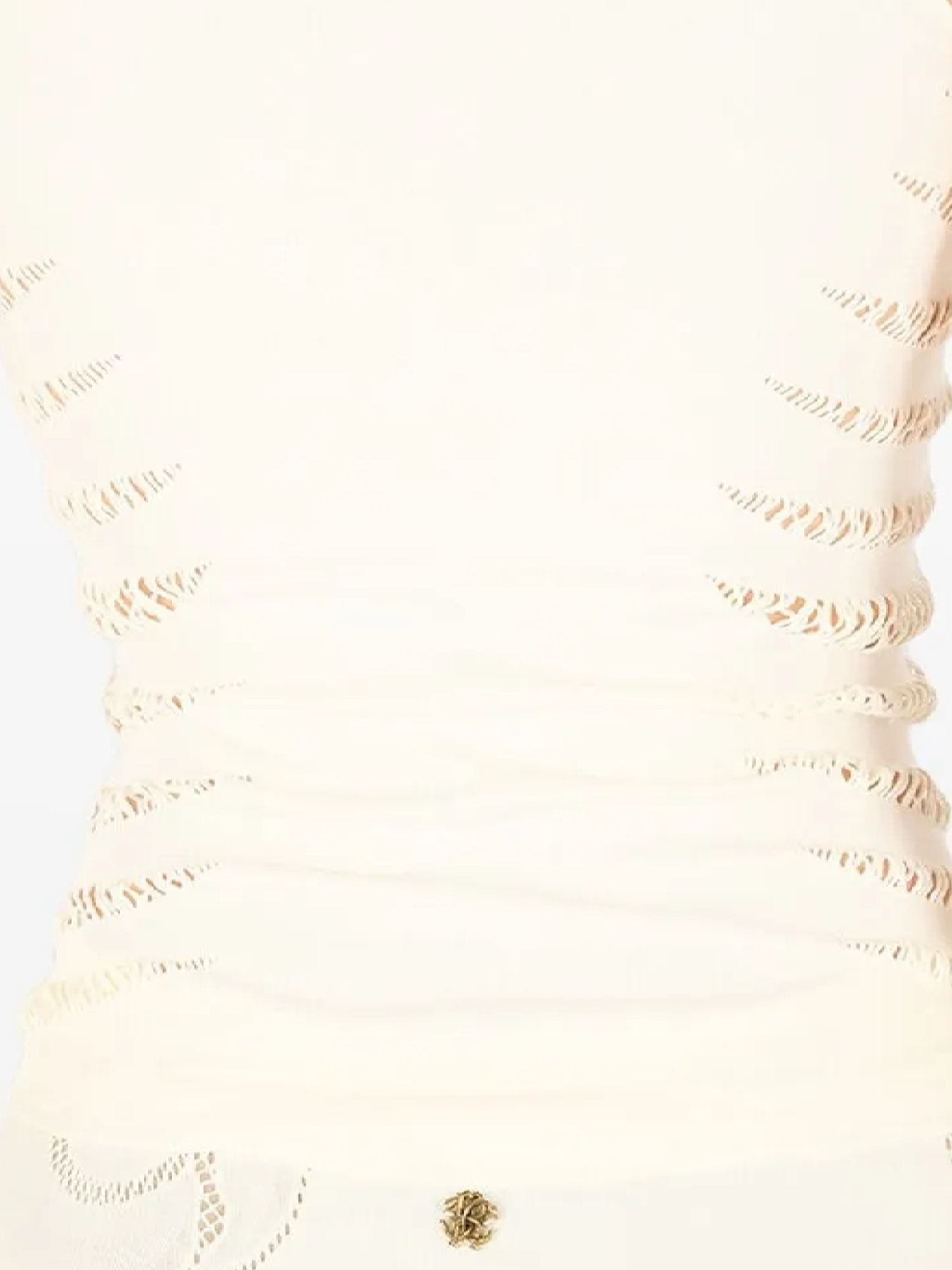 Roberto Cavalli Tank Top With Perforated Zebra Pattern In White