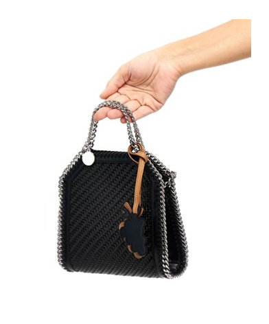 Stella Mccartney Micro Falabella Chained Tote Bag In Black