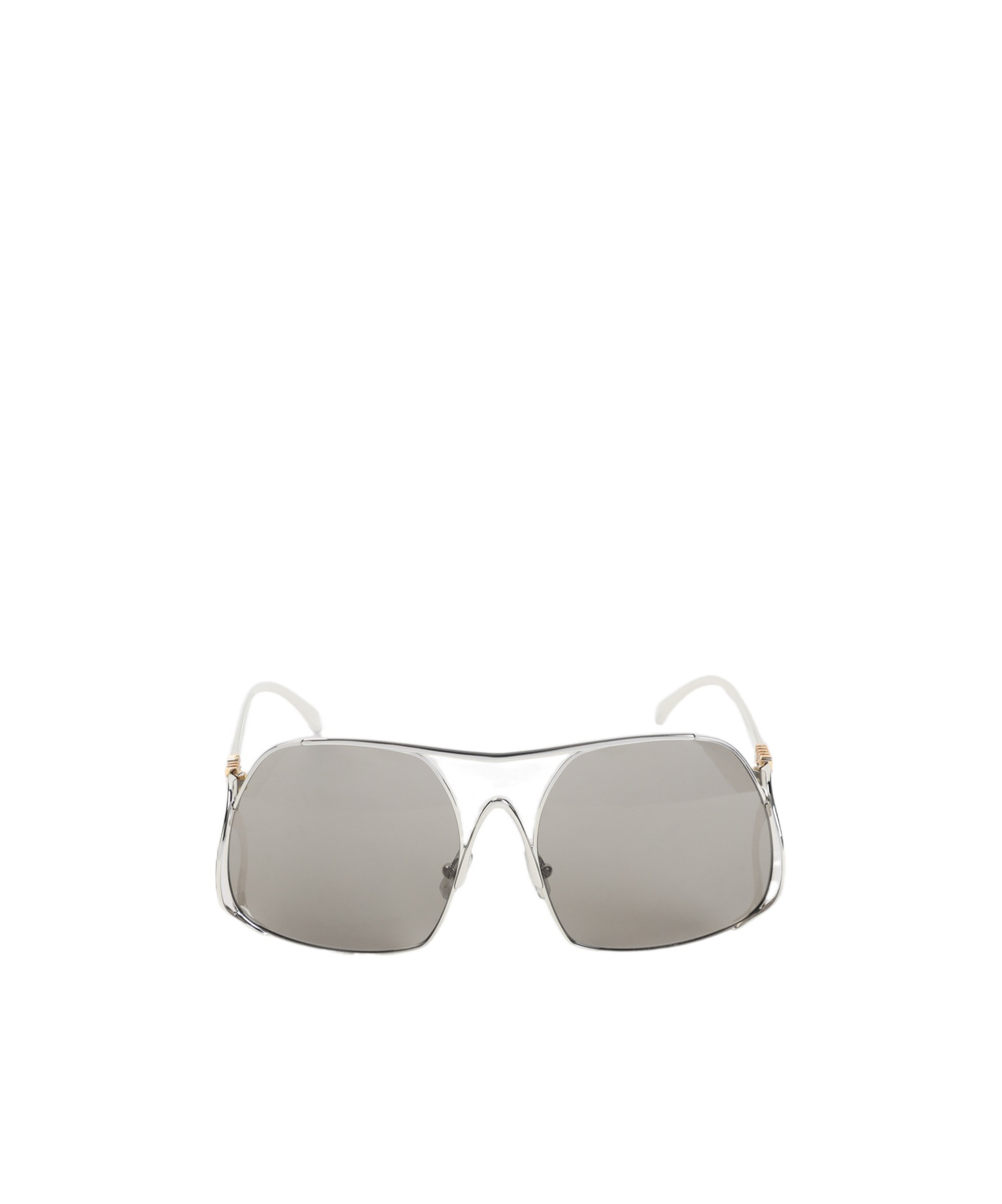 Miu Miu Angular Metallic-acetate Sunglasses With Elegant Temples In Gray