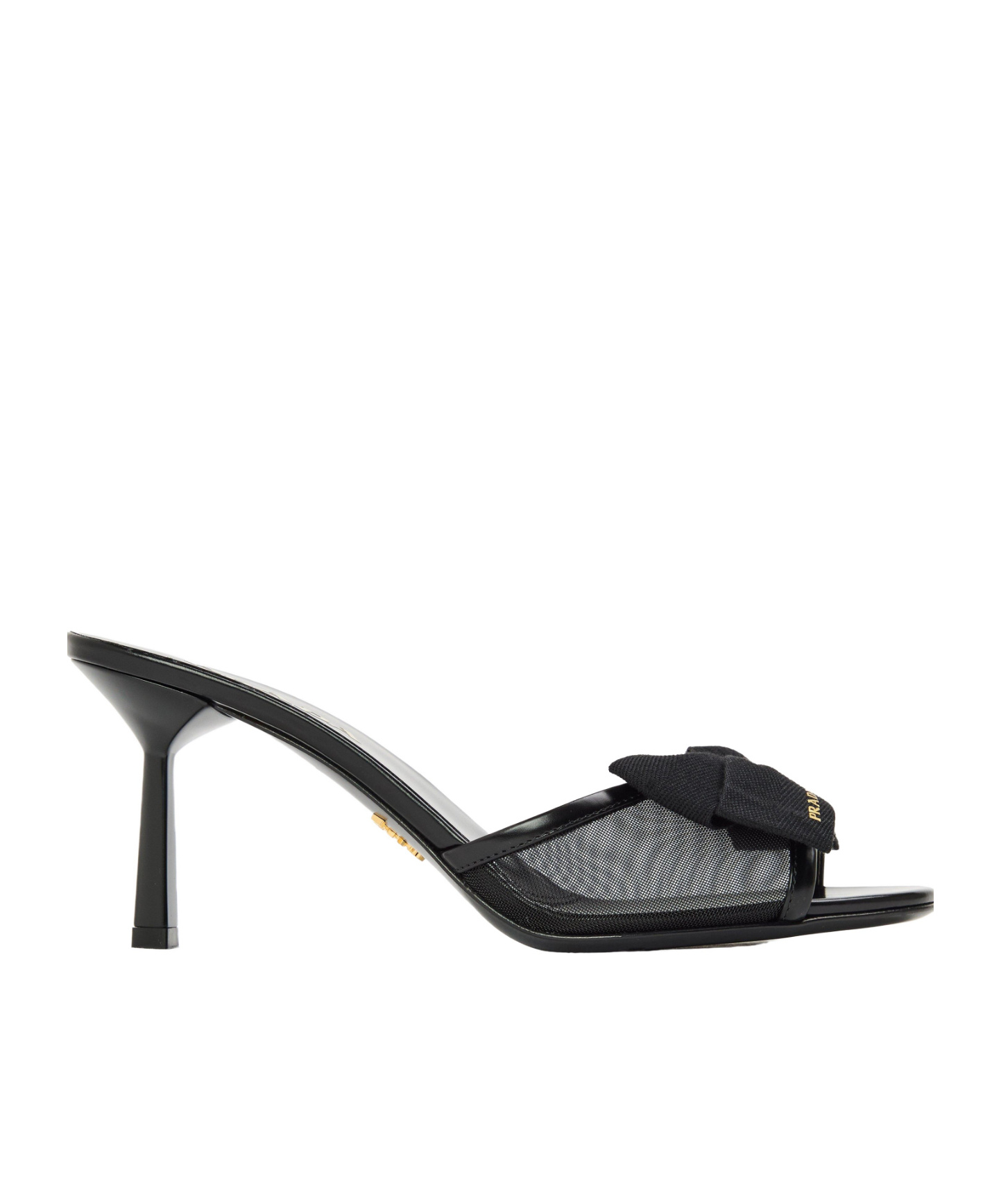 Prada Mule Heeled Sandals In Black