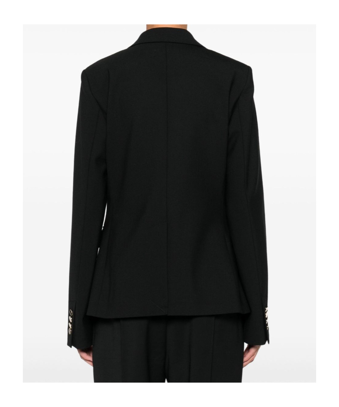 Semicouture Tailored Double-breasted Blazer With Gold-tone Buttons In Black