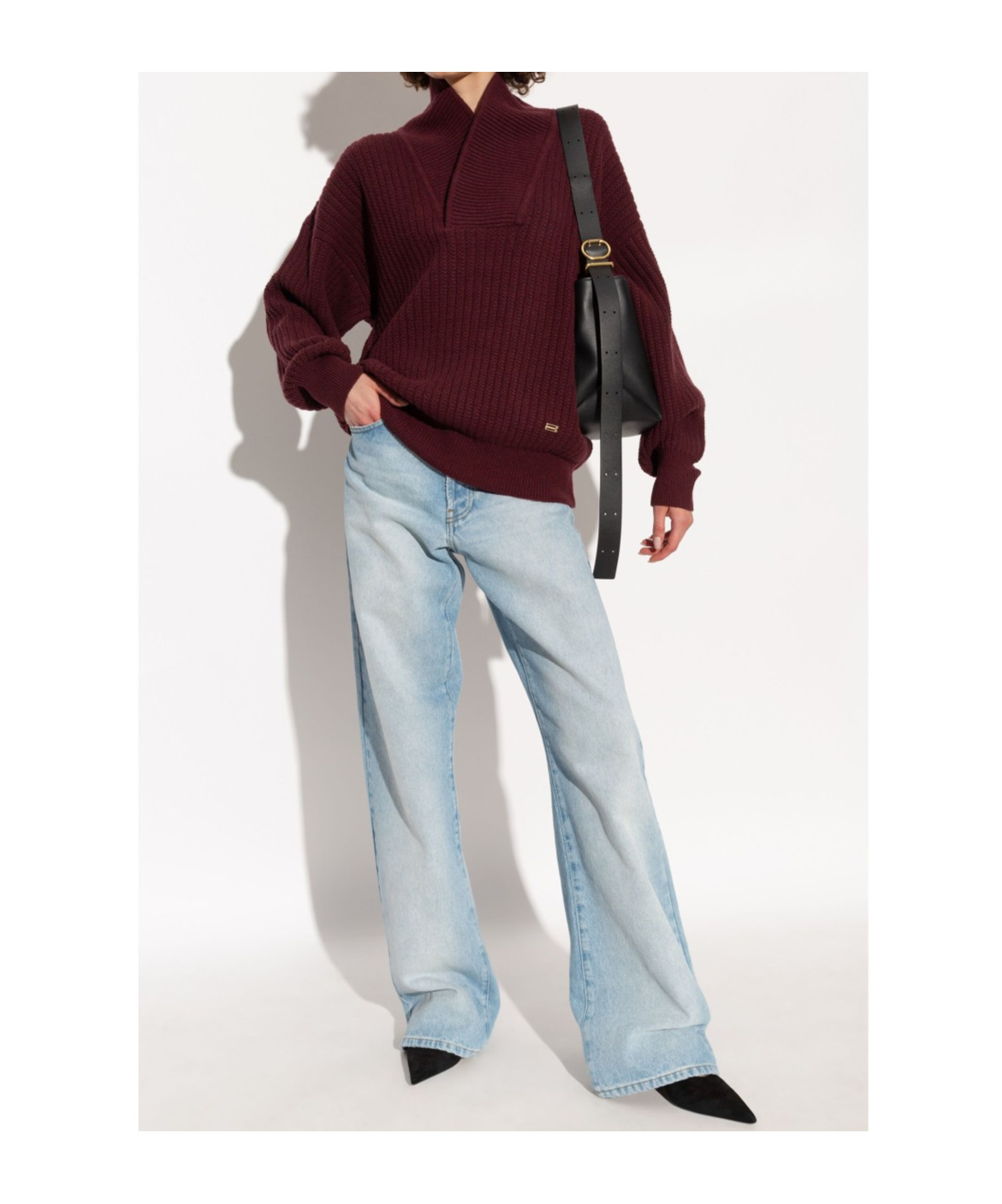 Victoria Beckham Shawl-collar Jumper In Brown