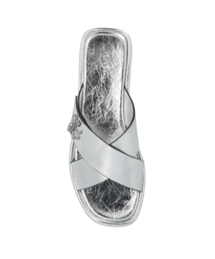 Tory Burch Logo-plaque Sandals In White