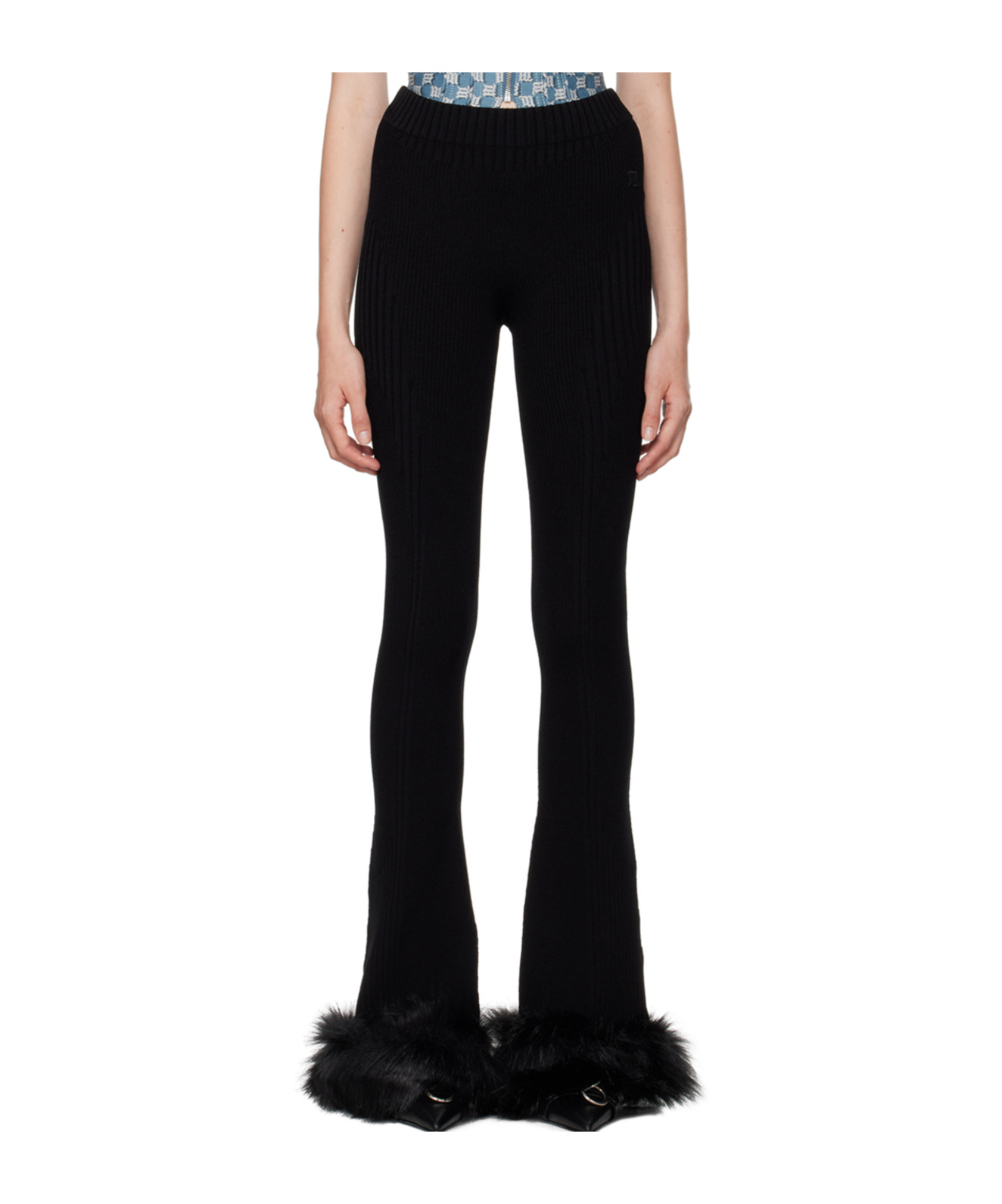 Misbhv Artificial Fur Trumpet Casual Pants In Black