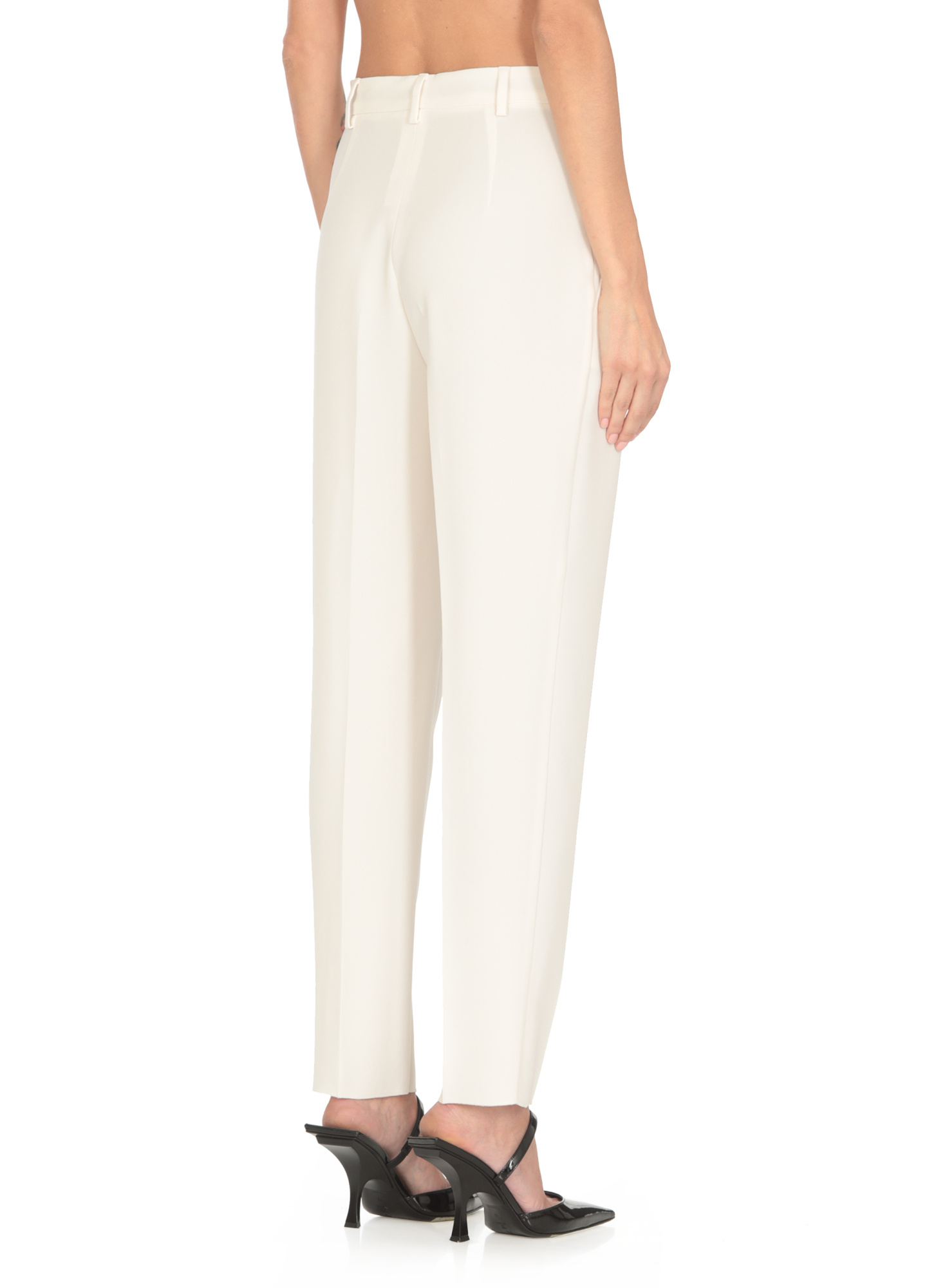 Max Mara Waistband Loop Casual Pants In White