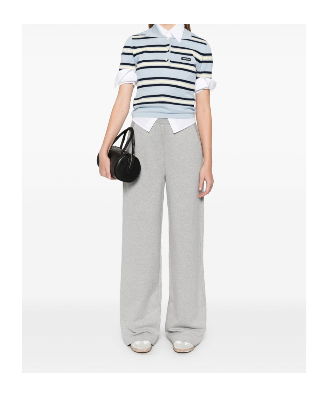 Miu Miu Logo Casual Pants In White
