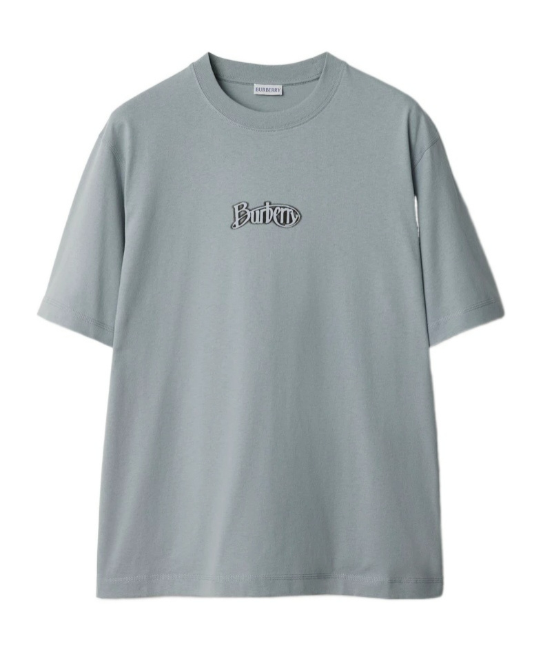 Burberry Logo Cotton T-shirt In Gray
