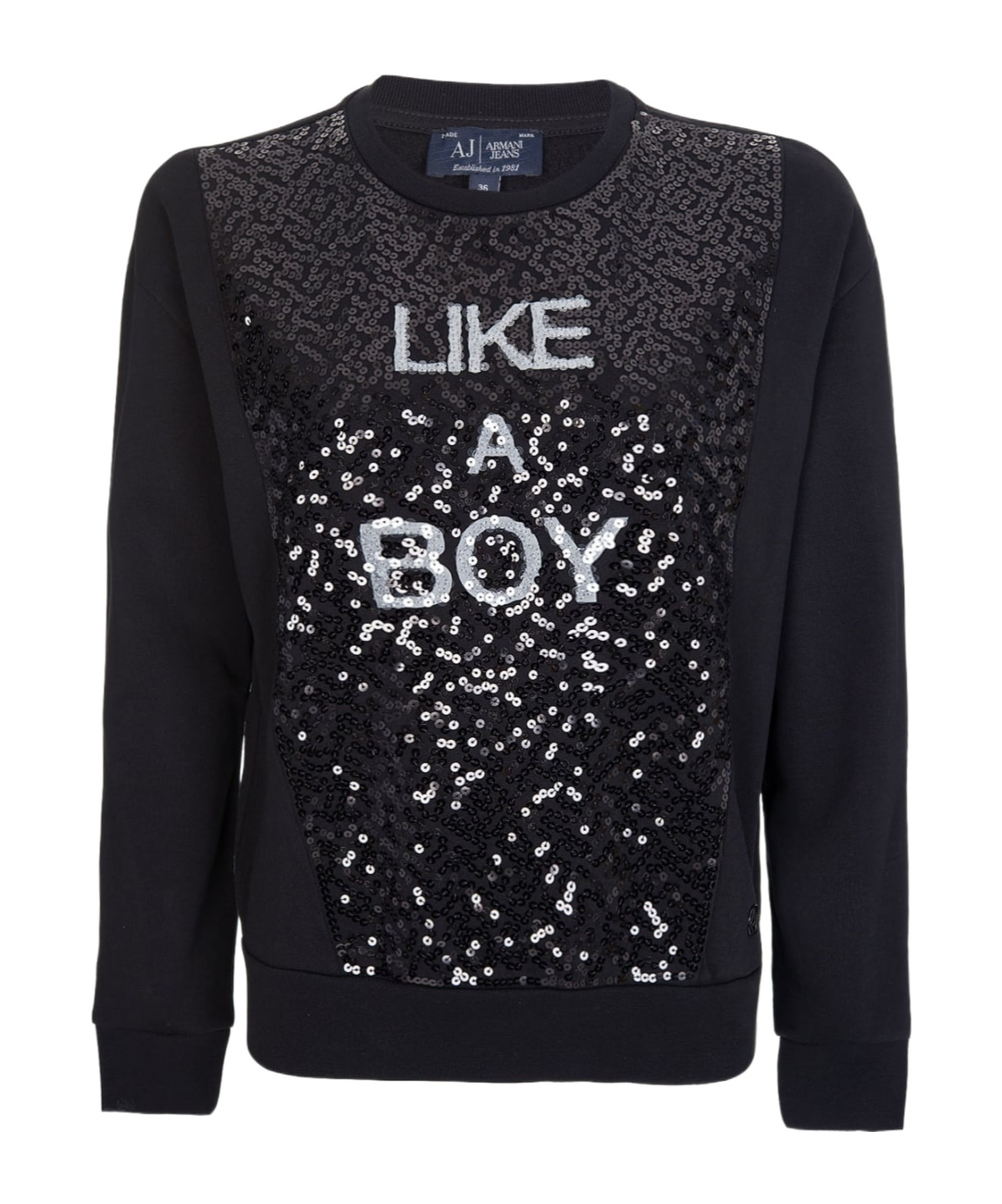 Giorgio Armani Long Sleeve Sweater In Black