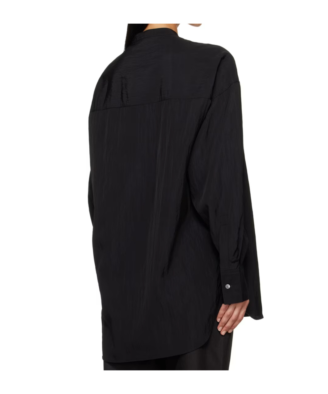 Studio Nicholson Stand-collar Long-sleeved Shirt In Black
