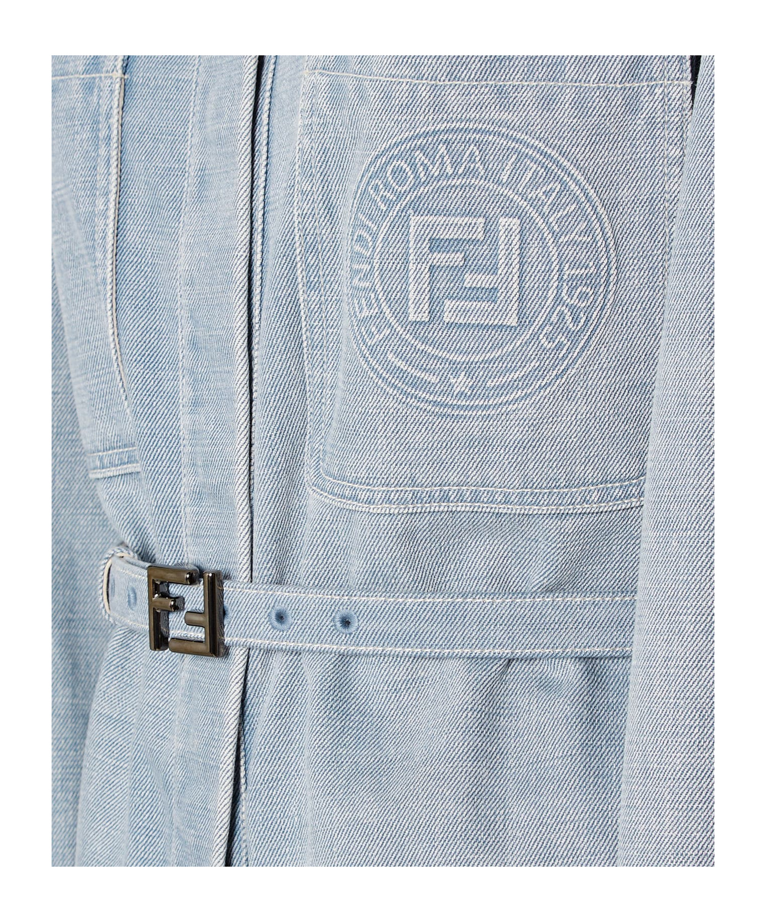 Fendi Blue Denim Go-to Jacket In Gray