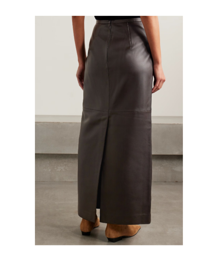 Co Paneled Leather Maxi Skirt In Black