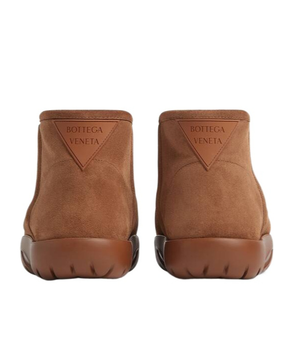 Bottega Veneta Snap Genuine Shearling Bootie In Brown